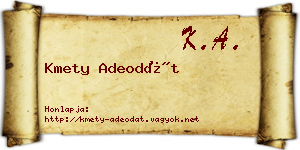 Kmety Adeodát névjegykártya